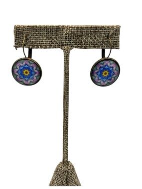 Psychedelic Starburst Lever back Earrings